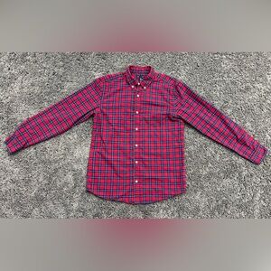 GAP Slim Fit Stretch Oxford Red/Blue Check Plaid - Large - Excellent Condition